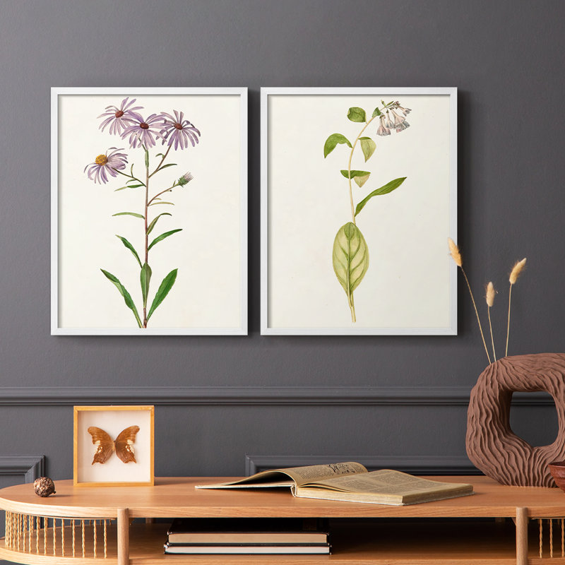 Mauve Garden Flowers III - reproduction encadrée de qualité supérieure - prête à être accrochée - aucun clou requis - aucun clou requis