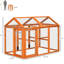 Grand poulailler en bois avec motif brillant, 4,6 pi x 2,8 pi, orange - pour 1 à 3 oiseaux, assemblage requis, poulets