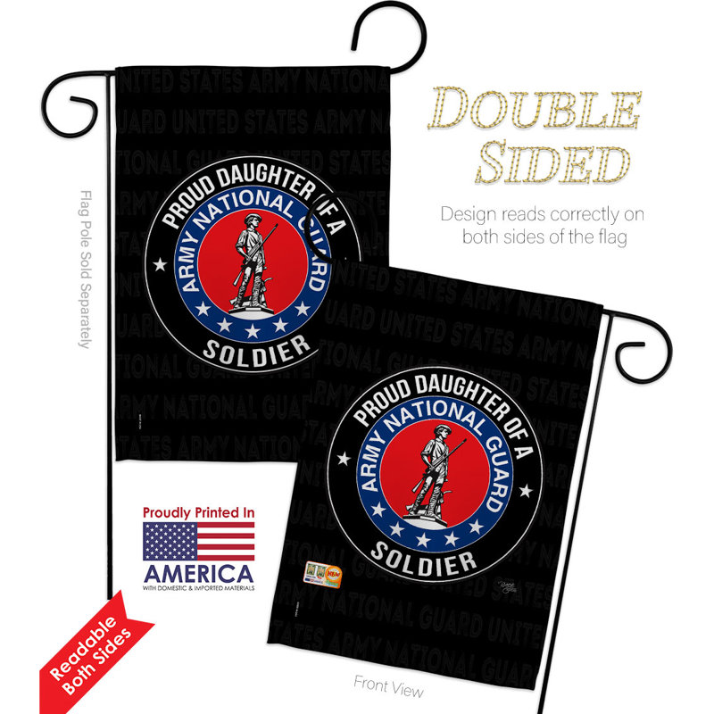 Drapeau de jardin armée en polyester 19 po x l 13 po