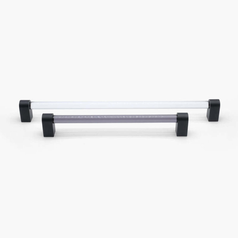 Clarity Acrylic Appliance Pull, Matte Black/Clear, 18"