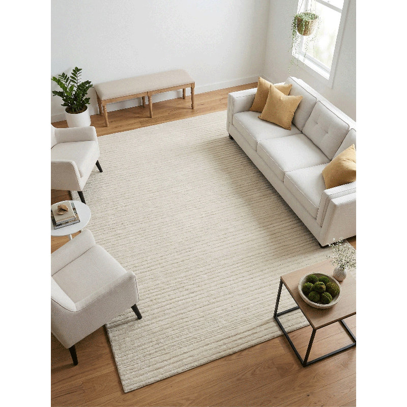 Akash Rectangle Area Rug in Ivory, Rectangle 9' x 12'
