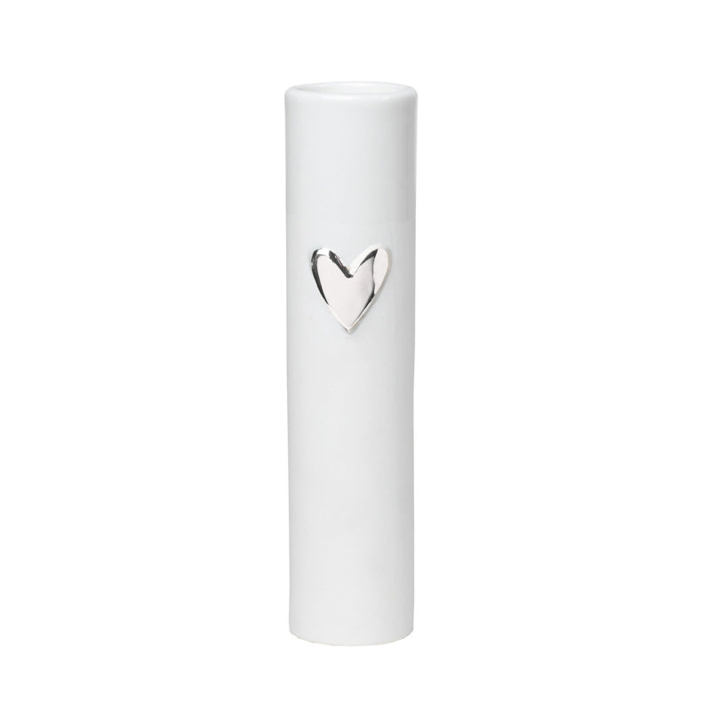Love Heart Vase- 6.7", Silver