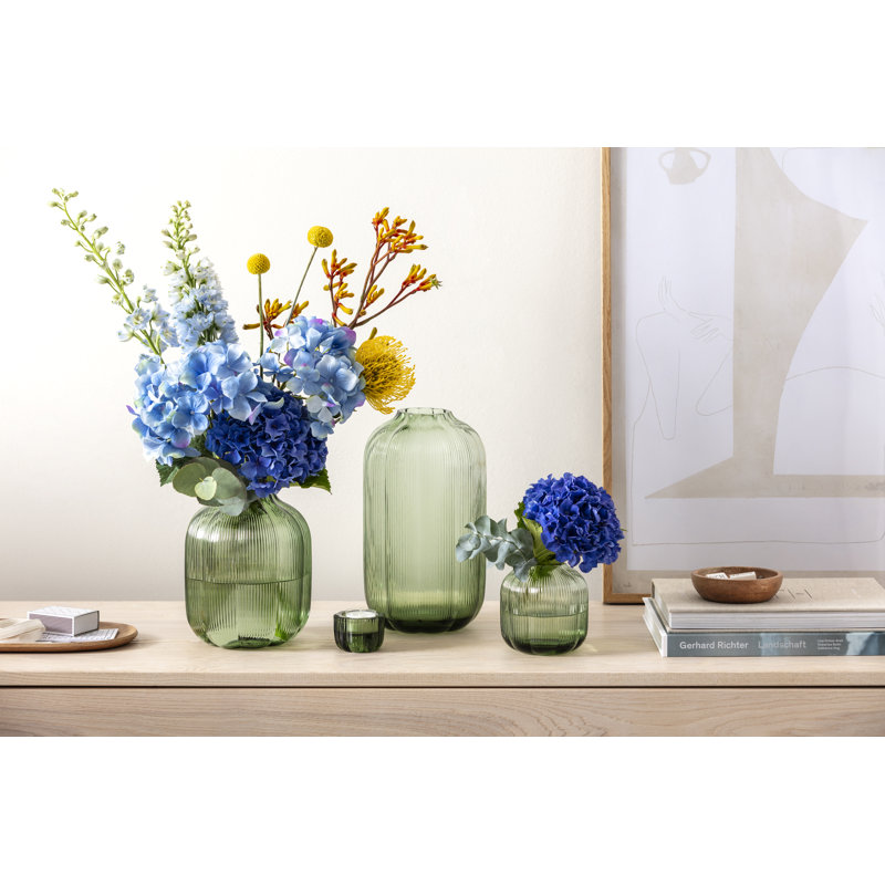 Villeroy & Boch Fleur Vase 4.25 in Clear, Dishwasher Safe, Small Table Vase, Floral Design, Decorative Glass, Mouth-Blown, Home Decor