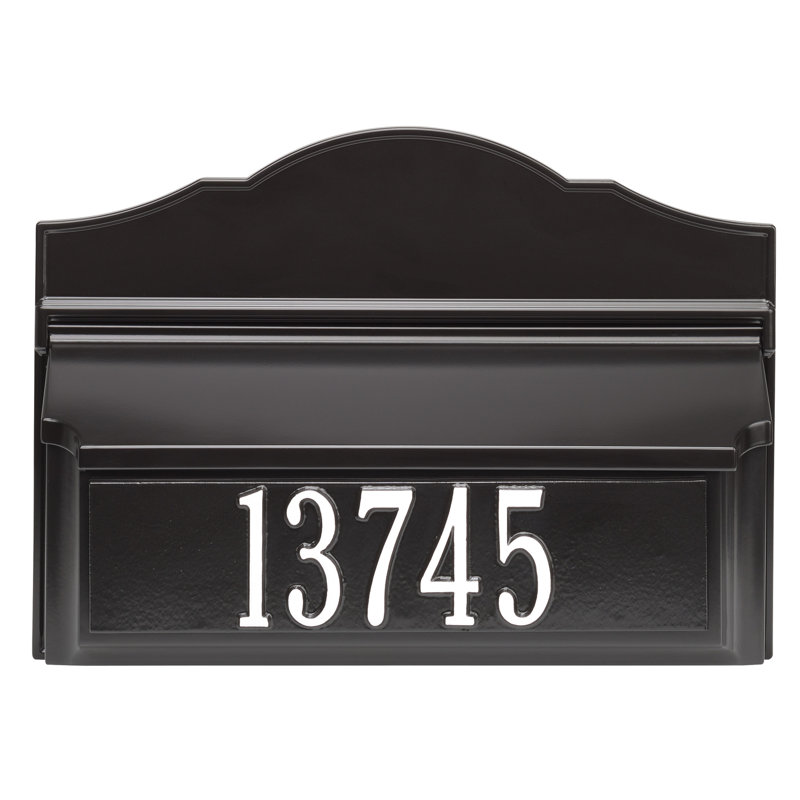 Colonial Wall Mounted Mailbox, Black/White, Yes