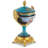 Stylish Decorative 13 Inch Bronze and Porcelain Cherub Teal Rococo Jar with Ornate Floral for Home