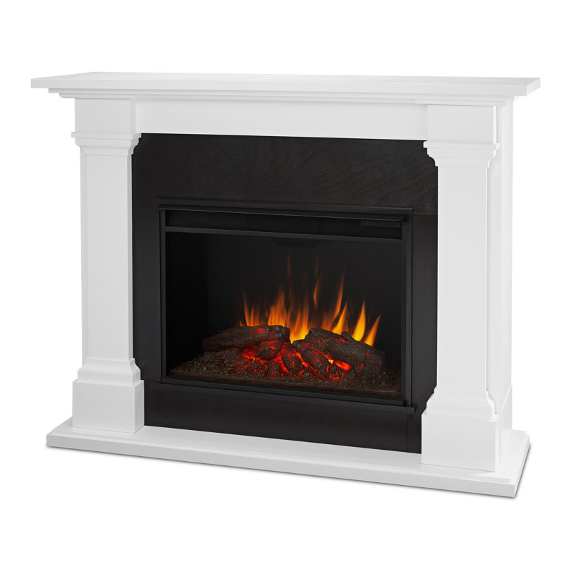 Callaway 63" White Free-Standing Electric Fireplace with Mantel