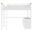 Grand lit mezzanine avec bureau, tablette ouverte, boîte de rangement et station de charge USB, lit mezzanine peu encombrant pour chambre à coucher