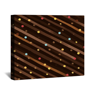 Brown Stripes Canvas Gallery Wrap - Pattern Wall Decor in Many Sizes