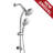 Double Rain Shower Set 5 Setting Hotel Spa Dual Bathroom Shower Heads Handheld Combo Shower Set With Adjustable Slide Bar And Stainless Steel Hose-60169563
