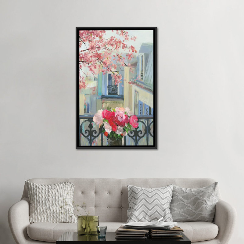 «Paris In The Spring II» par Allison Pearce - reproduction d'art, H 48 po x l 32 po x P 1,5 po, Toile avec cadre noir