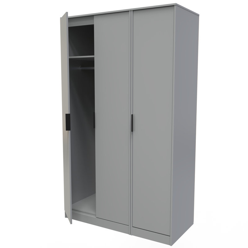 Fully Assembled 2 Door Wardrobe, Dusk Grey, 127cm H x 77cm W x 53.5cm D