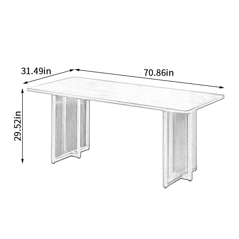 Crispino, H 29,52 po x L 70,86 po x l 31,49 po