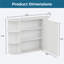 Rangement mural pour salle de bain rectangulaire en bois blanc l 23,6 po x H 31,5 po