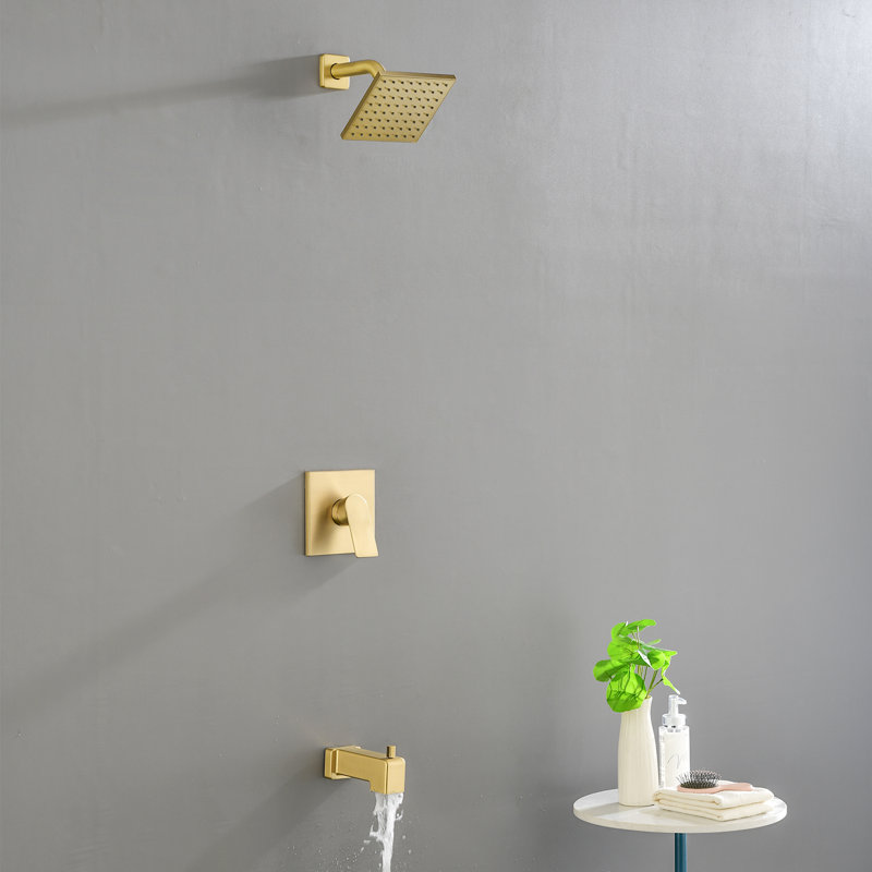 Tub & Shower Faucet, Brushed Gold