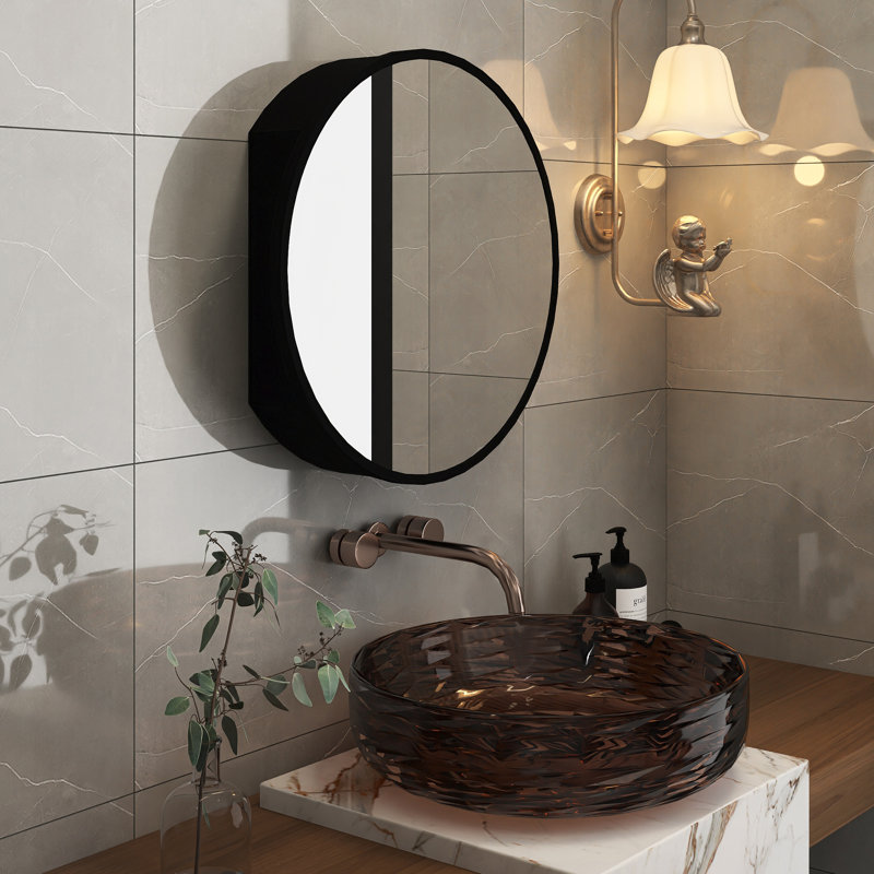 Armoire à pharmacie avec miroir Johanie, H 24 po x l 24 po x P 4,9 po