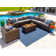 Yussuf Wicker 15 - Person Modular Patio Conversation Sets with Cushions