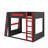 Full Size Wooden Gaming Bunk Bed With Desk,Shelves,USB And LED Light-2013894683-2013894682