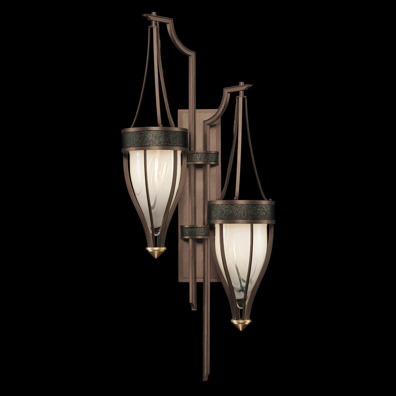 Applique murale H 41,5 po Mirage, Chevalier noir, Bronze / Laiton