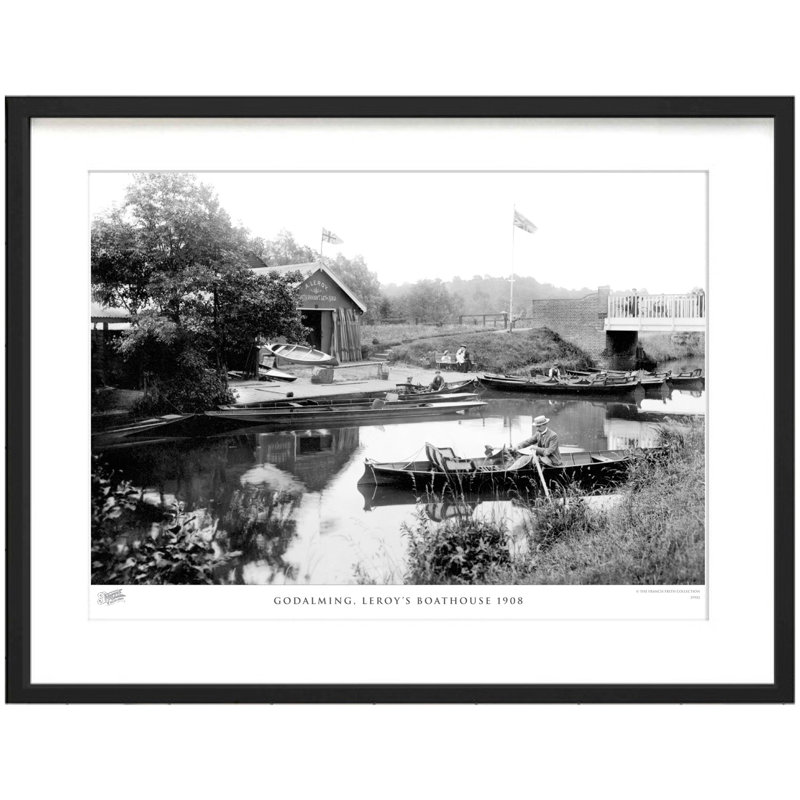 Godalming, Leroy's Boathouse 1908 by Francis Frith - Single Picture Frame Print, 28cm H x 36cm W x 2.3cm D
