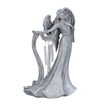 Memorial Chime Angel Resin Statuary, 14in