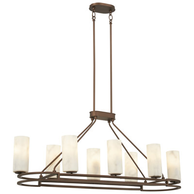 Gracie Oaks Buchanan bronze grec avec lumière d'îlot d'albâtre