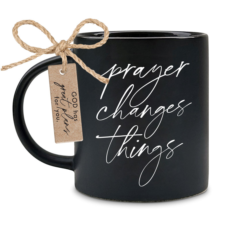 Mug Black Prayer Changes Things 18 Oz