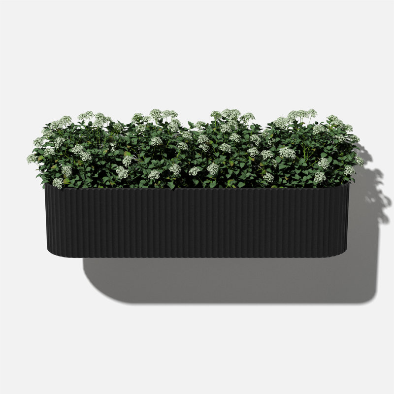 Veradek Demi Series Railing Planter 36" Planter, Black, 1