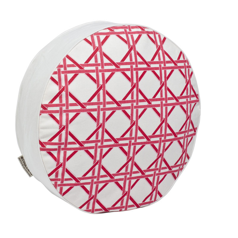 Cane Cotton Throw Pillow, Pink