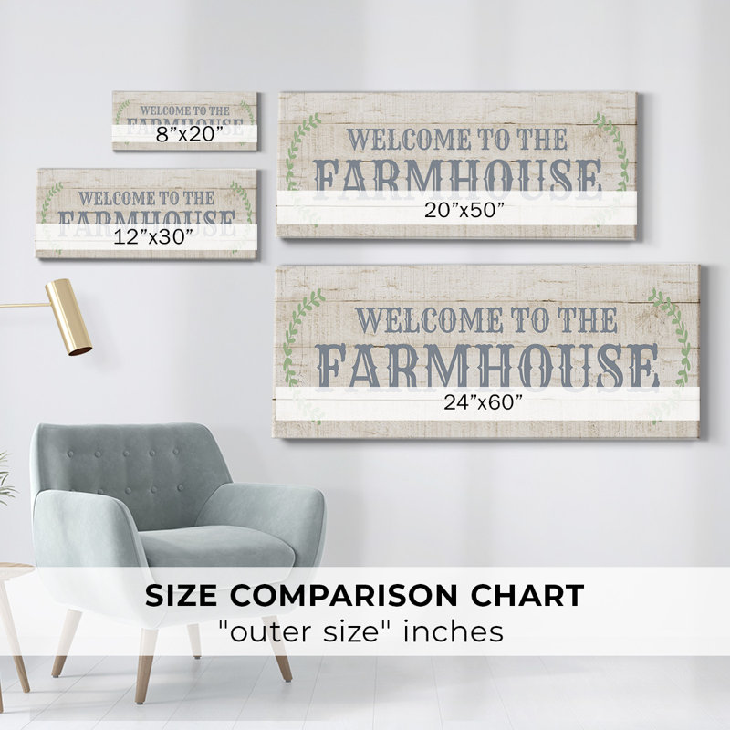 Welcome to the Farmhouse-Gallery, toile tendue, H 12 po x l 30 po x P 1,5 po