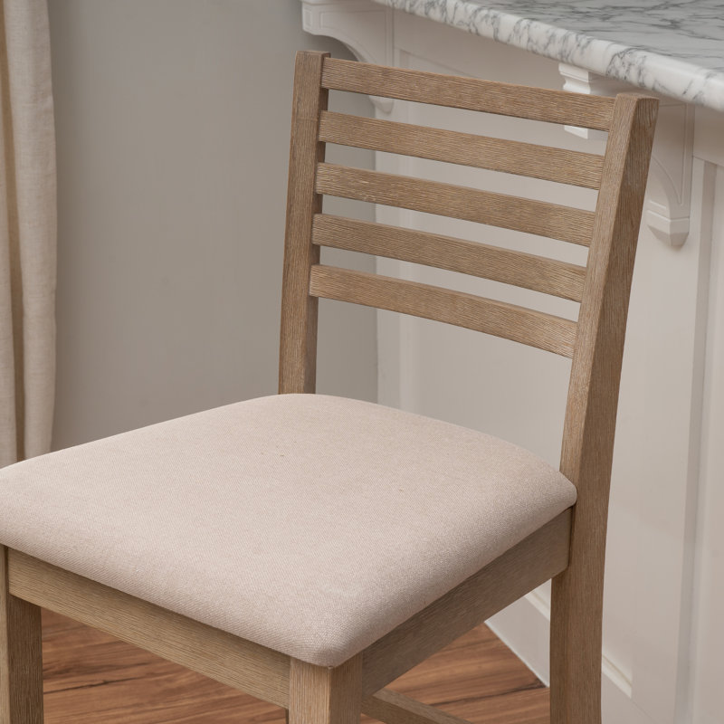 Clarke Solid Wood Counter & Bar Stool, Polyester - Graywash, Bar Stool (31" Seat Height)