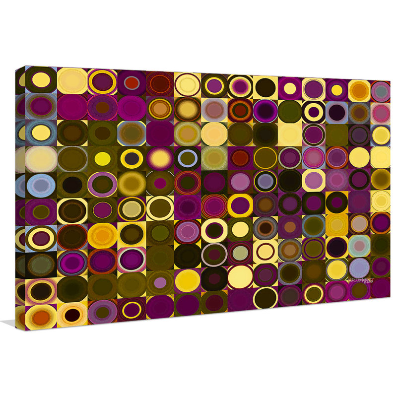 «Circles and Squares 27» par Mark Lawrence - 1 impression, H 36 po x l 60 po x P 1,5 po, Toile tendue
