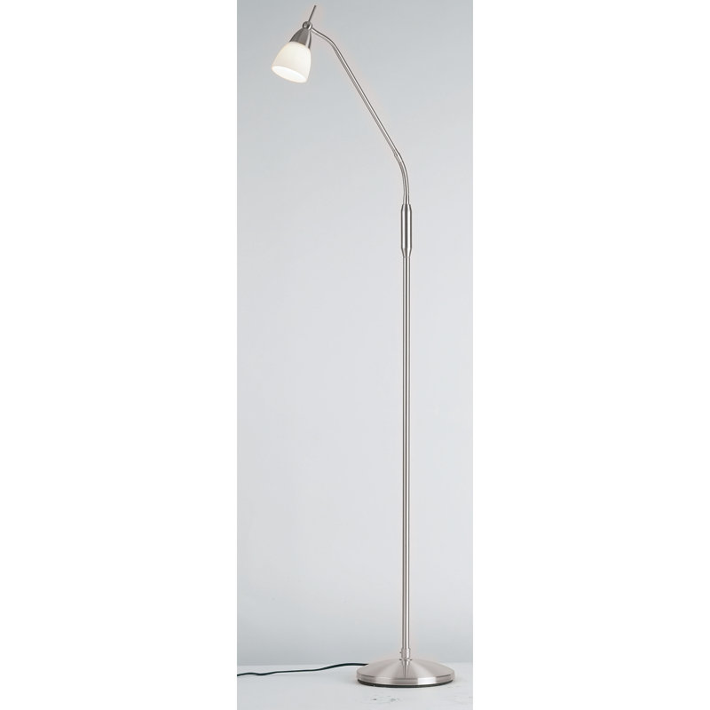 Sipos 163.5cm Task Floor Lamp, Satin Chrome