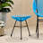 Tempered Glass Side Table With Blue Base, 17.52"W X 17.52"D 18.32"H, Stylish Outdoor Accessory Modern - Top & , Build