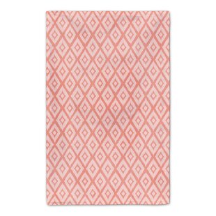 MU Kitchen 17-Inch x 25-Inch Waffle Microfiber Dishtowel, Set of 2, Coral