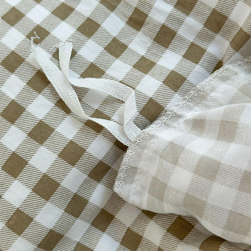 Ensemble de housse de couette à volants Gingham, ensemble de housse d'édredon à carreaux en microfibre prélavée
