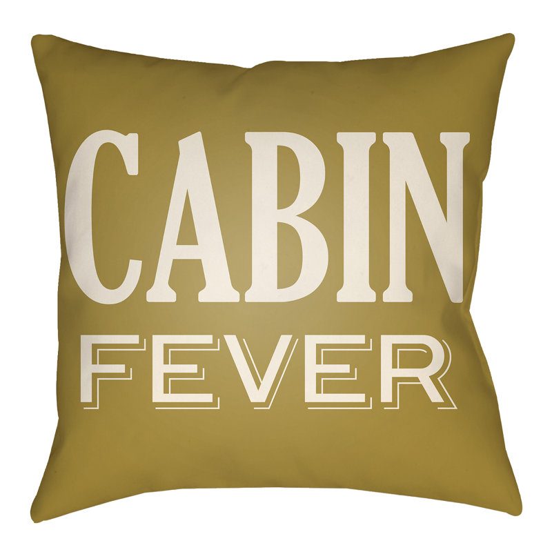 Lodge Cabin Fever Throw Pillow, 18" H x 18" W 1" D, Onyx Black/Beige