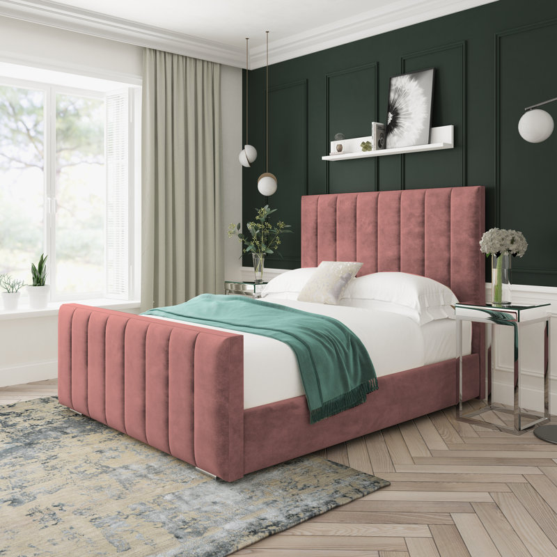 Oakley Conistan Upholstered Ottoman Bed Frame, Kingsize (5'), Pink