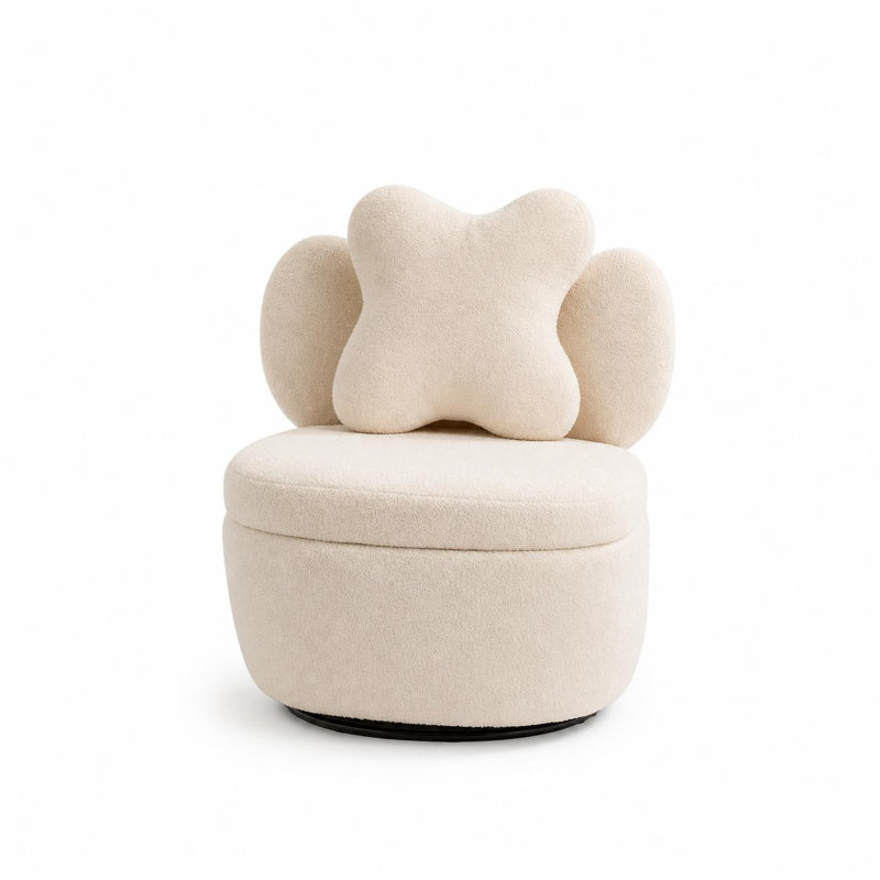Upholstered Swivel Accent Chair, Beige