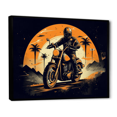 «Moto Roaring Down The Boulevard I», reproduction d'art mural moto