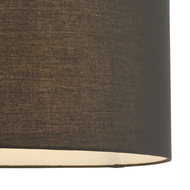 Cylinder 24cm H Cotton Drum Lamp Shade ( Screw On ) in Black