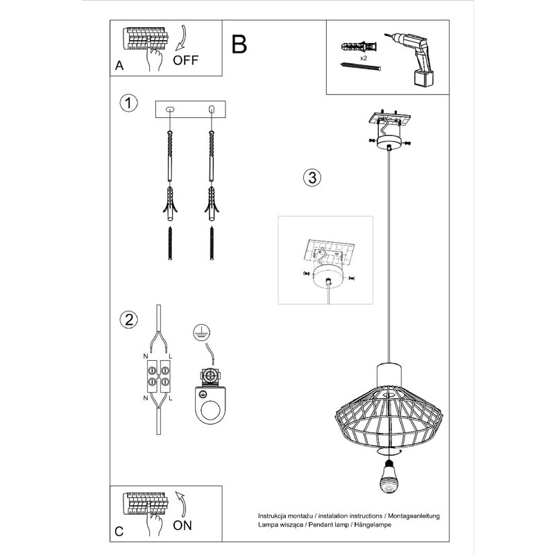 Amberle 1 - Light Geometric Pendant