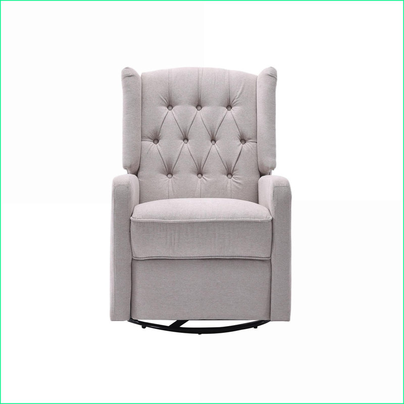 Fauteuils inclinables, fauteuil oscillant pivotant à 360 ° avec inclinaison réglable pour chambre de bébé moderne | Beige | Lin