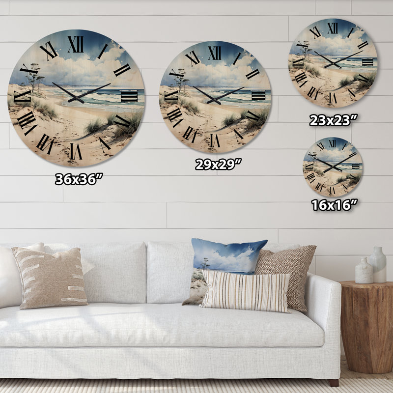 Horloge murale en bois massif Rusank, Petit