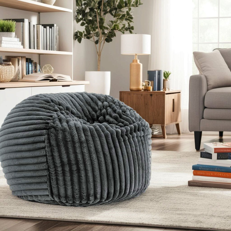 Méridienne 40 pouces en mousse viscoélastique Minky, Polyester gris