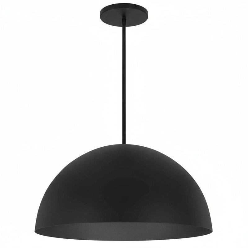 24-inch diameter integrated LED black pendant light