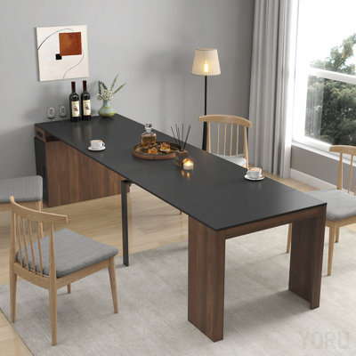 Modern Multifunctional Extendable Dining Table With Outlet, Space Saving Expanding Table With Storage For Party, Weddings, Meetings, Celebrations