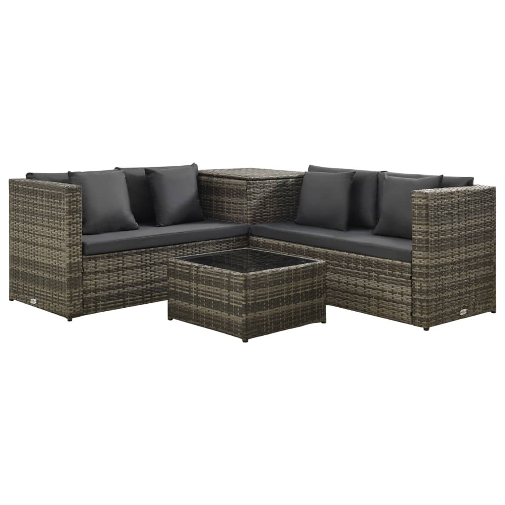 4-tlg. Lounge Set Ishfaq aus Polyrattan