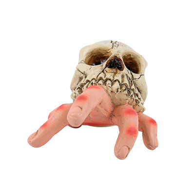 Skull Decor Simulation Hand Scary Statue, Outdoor Indoor Resin Ornaments, Skull Ghost Head Sculptures Home Decorations, Spoof Decorations Creative Gifts, Perfect For Halloween Party Gothic Decor