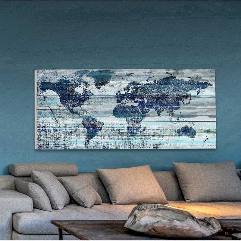 " Indigo Countries " by Parvez Taj, 30" H x 60" W