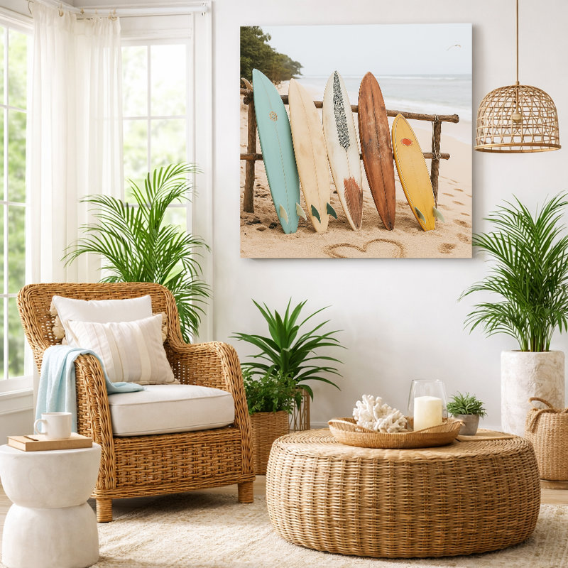 «Soul of the Coast», art sur toile de planche de surf rétro, H 40 po x l 40 po
